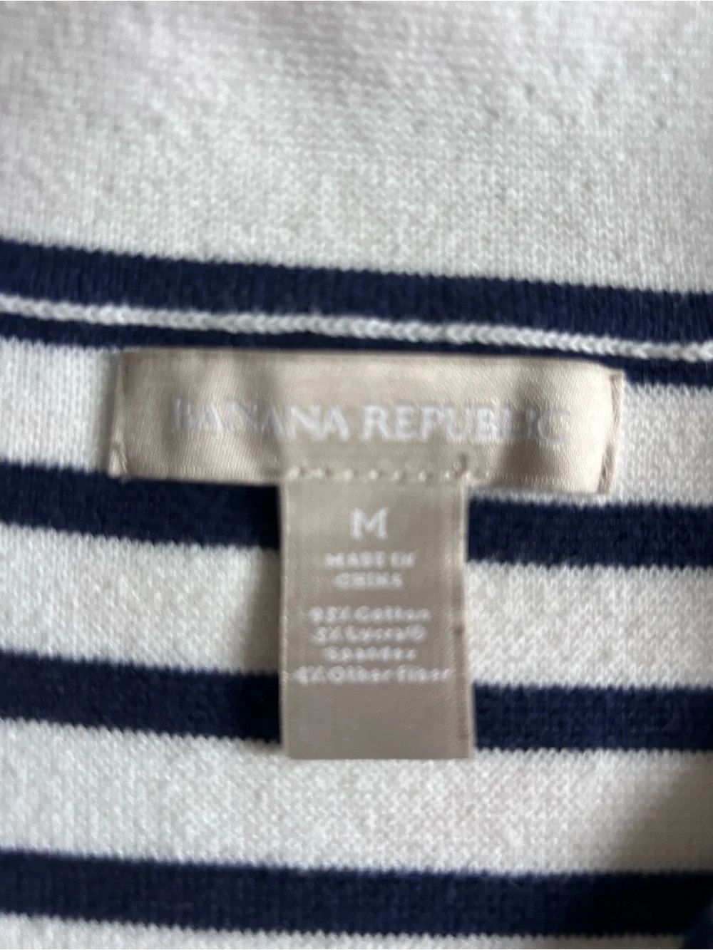 Banana Republic Striped Navy & White Knit Cotton Sweater Women's Size Medium - Picture 8 of 9